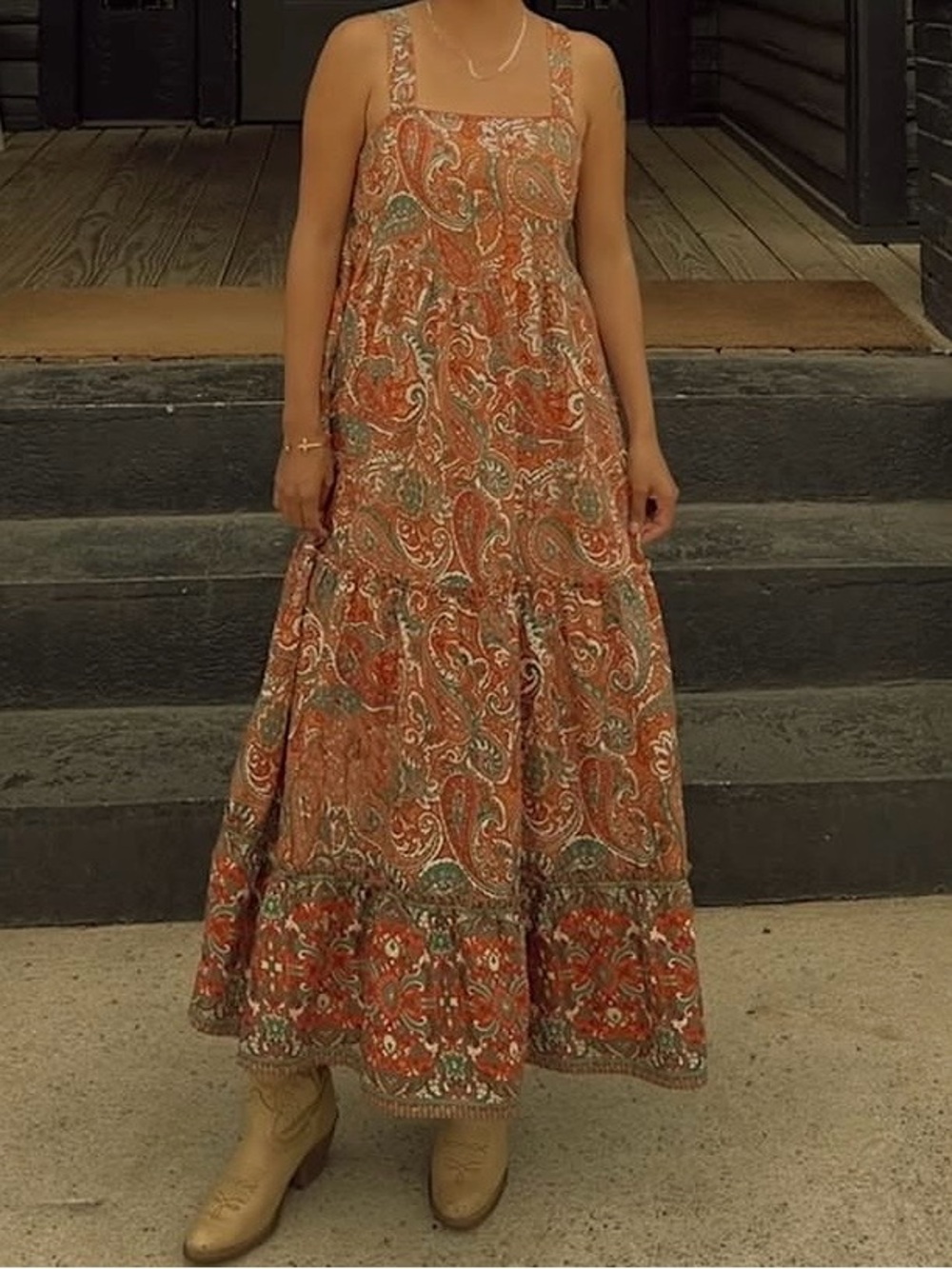 🧡 Band of the Free Gorgeous Flowy Boho Maxi Dress Size Small